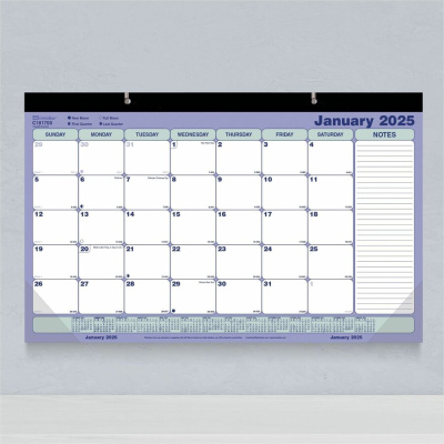 Blueline Monthly Desk Pad/Wall Calendar 17-3/4" x 10-7/8" , English (REDC181700)