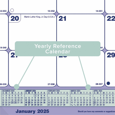 Blueline Monthly Desk Pad/Wall Calendar 17-3/4" x 10-7/8" , English (REDC181700)