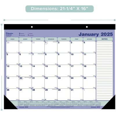 Blueline Monthly Desk Pad/Wall Calendar, 21-1/4" x 16" , English (REDC181731)