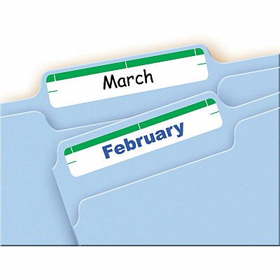 Avery File Folder Labels, White/Green, 2/3" x 3-7/16" , 252 (5203) (AVE05203)