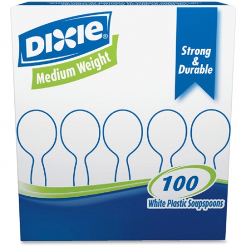 Dixie Heavy Medium-weight Disposable Soup Spoons Grab-N-Go by GP Pro (SM207)