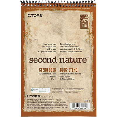 TOPS Second Nature Spiral Steno Notebook (TOP74690)