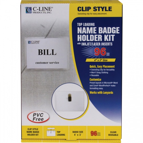 C-Line Clip Style Name Badge Holder Kit (95596)