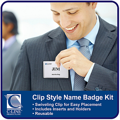 C-Line Clip Style Name Badge Holder Kit (CLI95596)