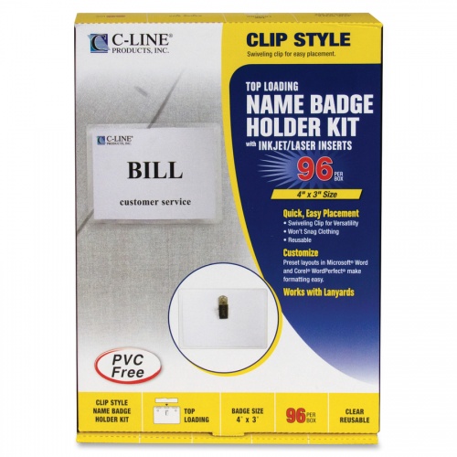 C-Line Clip Style Name Badge Holder Kit (95596)