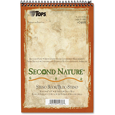 TOPS Second Nature Spiral Reporter/Steno Notebook (TOP74688)