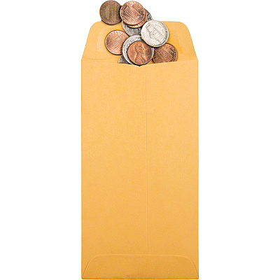 Quality Park No. 7 Coin and Small Parts Envelopes with Gummed Flap (QUA50762)