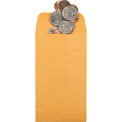 Quality Park No. 5 1/2 Coin and Small Parts Envelopes with Gummed Flap (QUA50562)