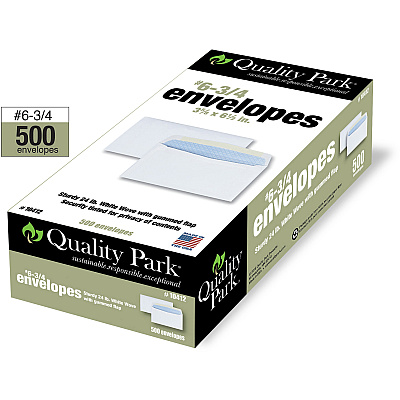 Quality Park No. 6-3/4 Security Tinted Envelopes with Gummed Closure (QUA10412)