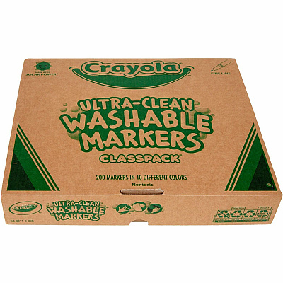 Crayola 10-Color Ultra-Clean Washable Marker Classpack (CYO588211)