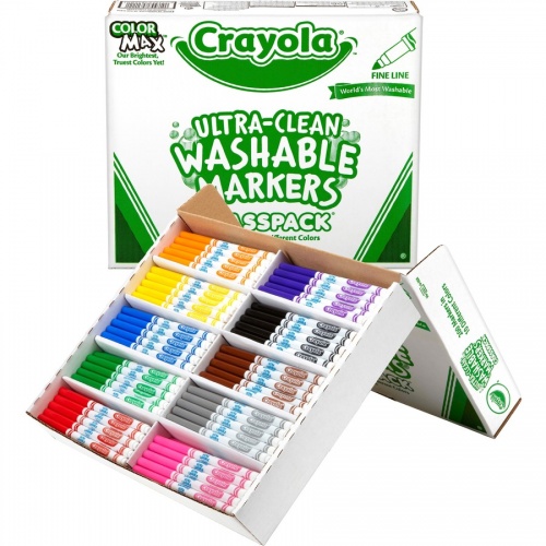 Crayola 10-Color Ultra-Clean Washable Marker Classpack (588211)