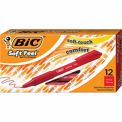 BIC SoftFeel Retractable Ball Pens (BICSCSM11RD)