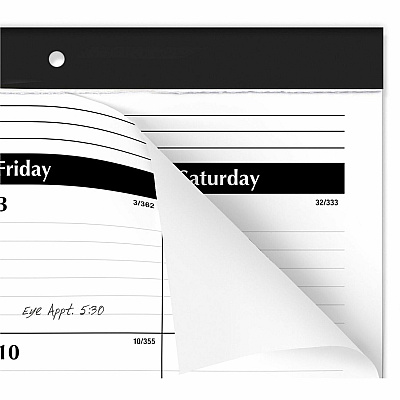AT-A-GLANCE Ruled Desk Pad, 22 x 17, White Sheets, Black Binding, Black Corners, 12-Month (Jan to Dec): 2026 (SK2400)