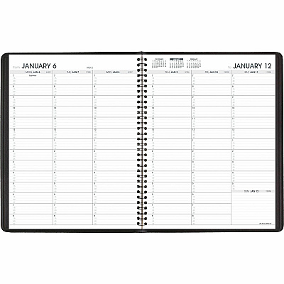 AT-A-GLANCE Weekly Appointment Book, 11 x 8.25, Black Cover, 13-Month: Jan 2026 to Jan 2027 (7095005)