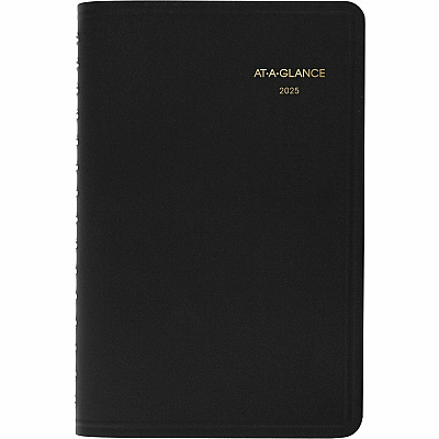 AT-A-GLANCE Daily Appointment Book with 15-Minute Appointments, One Day/Page: Mon to Sun, 8 x 5, Black Cover, 12-Month (Jan to Dec): 2026 (7080005)