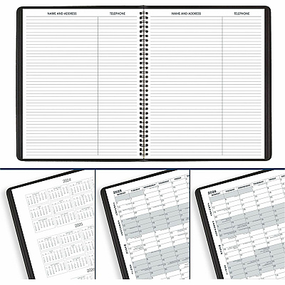 AT-A-GLANCE Monthly Planner, 11 x 9, Black Cover, 15-Month: Jan 2026 to Mar 2027 (7026005)