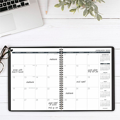 AT-A-GLANCE Monthly Planner, 11 x 9, Black Cover, 15-Month: Jan 2026 to Mar 2027 (7026005)