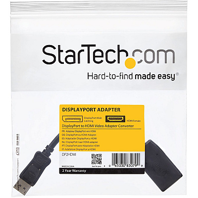 StarTech Displayport To Hdmi Adapter - Dp To Hdmi Adapter/video Converter - 1080p - Vesa Certified - Dp To Hdmi Monitor/display/projector Adapter Dongle - Pass (DP2HDMI)
