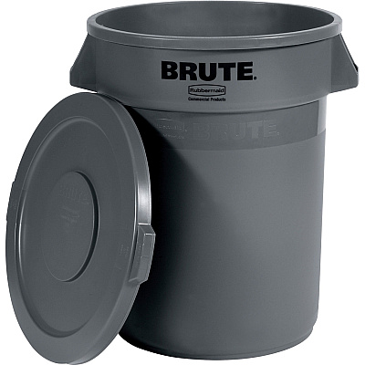 Rubbermaid Commercial Brute 32-Gallon Container Flat Lid (RCP263100GY)