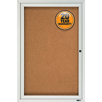 Quartet Enclosed Cork Bulletin Board for Outdoor Use (QRT2121)