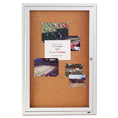 Quartet Enclosed Cork Bulletin Board for Outdoor Use (QRT2121)