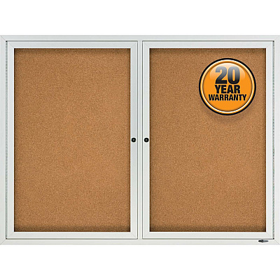 Quartet Enclosed Cork Bulletin Board for Outdoor Use (QRT2124)