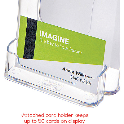 deflecto Countertop Leaflet Holder With Business Card Holder (DEF78601)