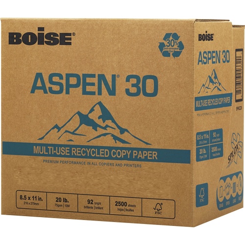 Aspen Laser, Inkjet Recycled Paper - White - Recycled - 30% Recycled Content (SPRC20)