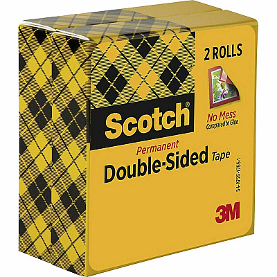 Scotch Permanent Double-Sided Tape - 1/2"W (MMM6652PK)