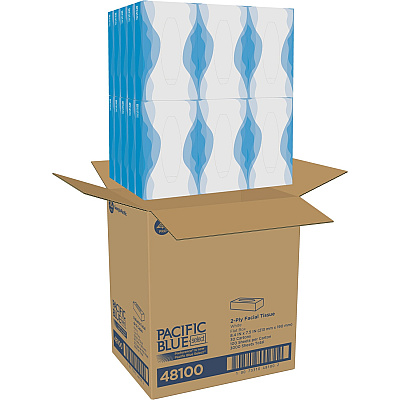 Pacific Blue Select Facial Tissue by GP Pro - Flat Box (GPC48100)