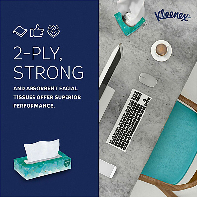 Kleenex Kimberly-Clark Facial Tissue With Pop-Up Dispenser (KCC21400)