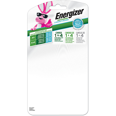 Eveready Recharge Battery Charger with 2 AA and 2 AAA NiMH Batteries (EVECH1HRWB4)