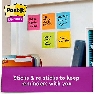 Post-it Super Sticky Note Pads - Energy Boost Color Collection (MMM3321SSAU)