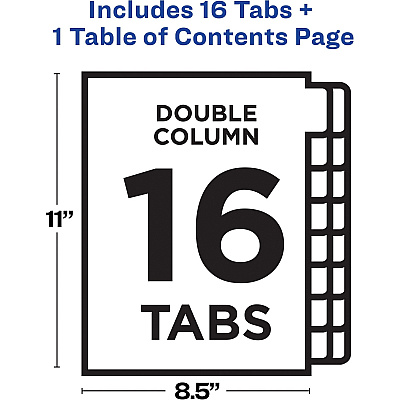 Avery Two-Column Table Contents Dividers w/Tabs (AVE11320)