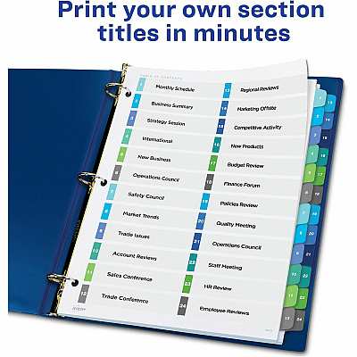 Avery Ready Index Double Column Table of Content Dividers, 24 tabs (AVE11321)