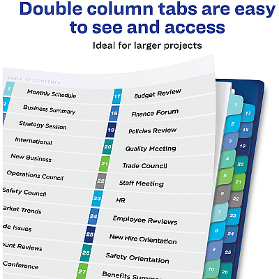 Avery Two-Column Table Contents Dividers w/Tabs (AVE11322)