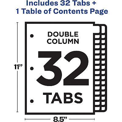 Avery Two-Column Table Contents Dividers w/Tabs (AVE11322)