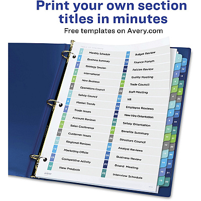 Avery Two-Column Table Contents Dividers w/Tabs (AVE11322)