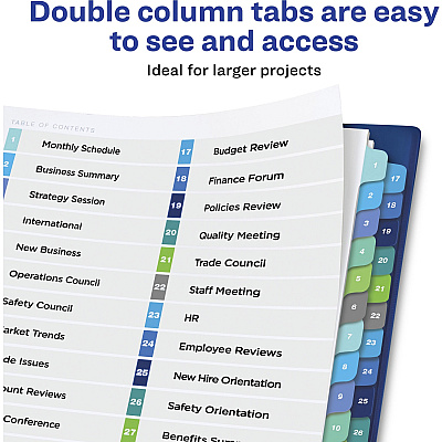 Avery Two-Column Table Contents Dividers w/Tabs (AVE11322)