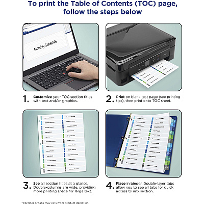 Avery Two-Column Table Contents Dividers w/Tabs (AVE11322)