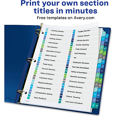 Avery Two-Column Table Contents Dividers w/Tabs (AVE11322)