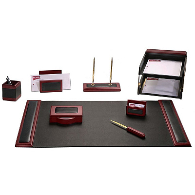 Dacasso Rosewood & Leather Desk Set (D8020)