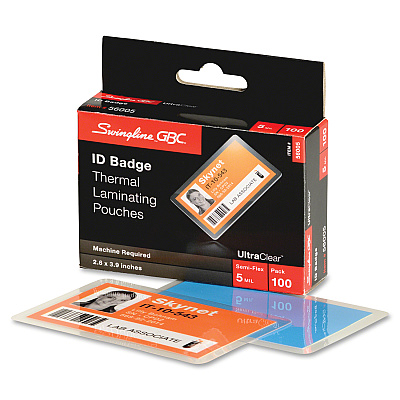 GBC Ultra Clear ID Badge Thermal Laminating Pouches (GBC56005)