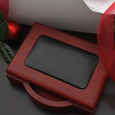 Dacasso Rosewood & Leather Memo Holder (A8009)