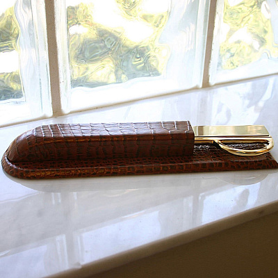 Dacasso Crocodile Embossed Leather Library Set (A2027)