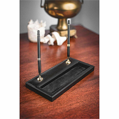 Dacasso Double Pen Stand with Gold Accent (A1004)