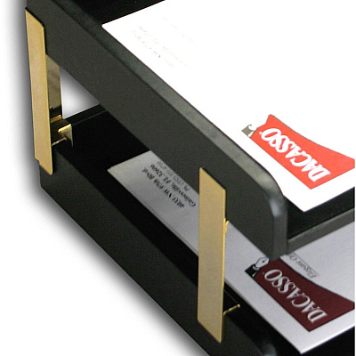Dacasso Two Side Load Letter Trays With Gold Posts (A1072)