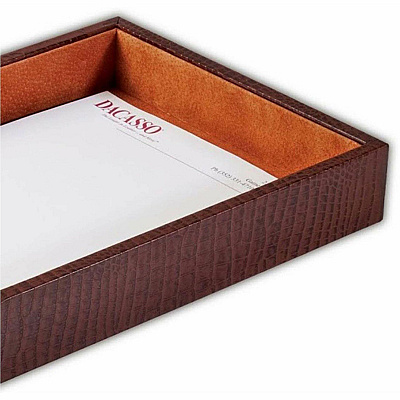 Dacasso Crocodile Embossed Single Letter Tray (A2001)
