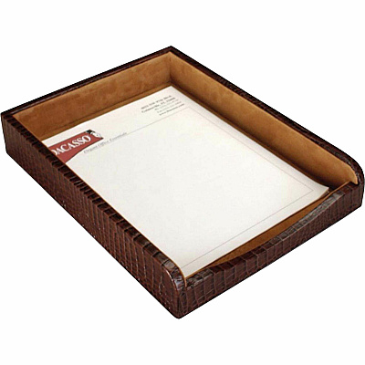 Dacasso Crocodile Embossed Single Letter Tray (A2001)