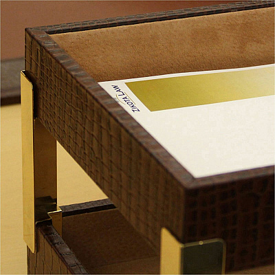 Dacasso Crocodile Embossed Single Letter Tray (A2001)